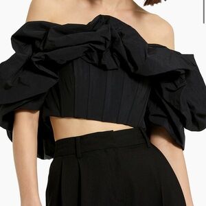 Mac Duggal Faille Off-The-Shoulder Bustier Top NEW WITH TAGS